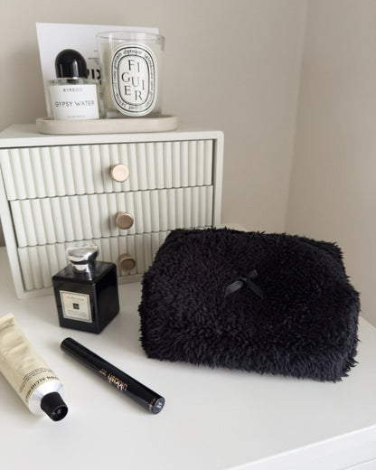 Black Teddy Makeup Bag